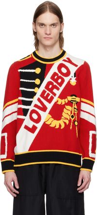 Charles Jeffrey LOVERBOY Red 'Loverboy' Logo Sweater