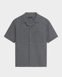 Men's Geometric Dobby Pocket Camp Shirt