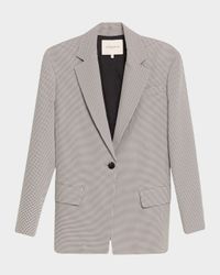 Single-Breasted Houndstooth Jacquard Blazer