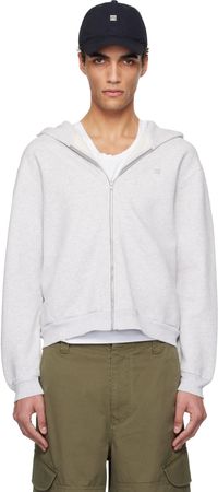 Acne Studios Pull à capuche gris à glissière