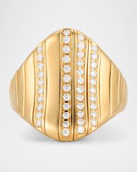 18K Yellow Gold Graduated Ring with Diamonds