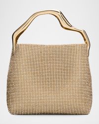 Solene Mini Rhinestone Sculptural Top-Handle Bag