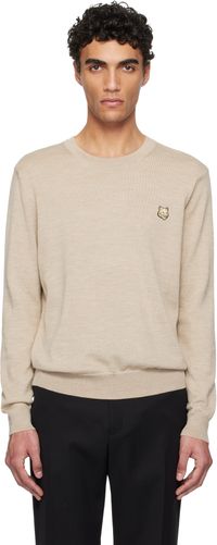 Maison Kitsuné Beige Bold Fox Head Patch Regular Sweater