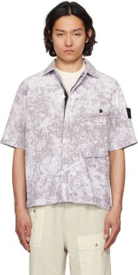 Stone Island Gray Pigment Tela 'Paracadute' Stretch-TC Shirt