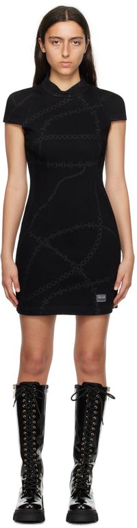 Versace Jeans Couture Black Block Chain Minidress