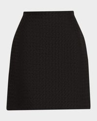 A-Line Houndstooth Jacquard Mini Skirt