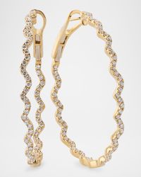 18K Yellow Gold Rio Inside-Out Diamond Hoop Earrings