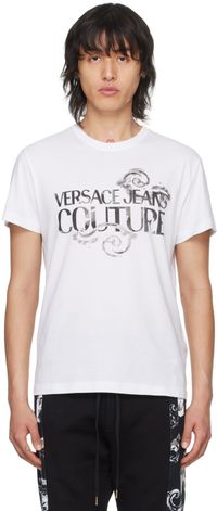 Versace Jeans Couture T-shirt blanc à motif Watercolor Couture