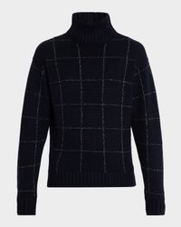 Men's Cashmere Check Intarsia Sweater