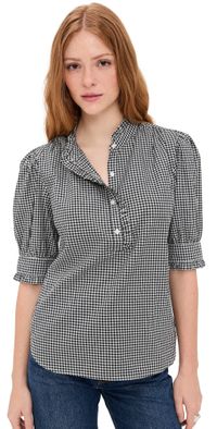 Birds of Paradis Noah Blouse Onyx Check S