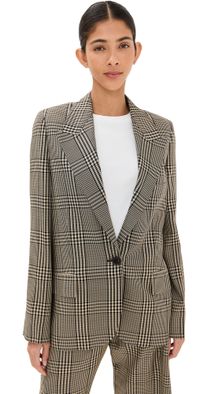Acne Studios Plaid Summer Suit Jacket Multi Brown 42