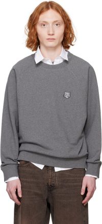Maison Kitsuné Gray Bold Fox Head Patch Oversize Sweatshirt