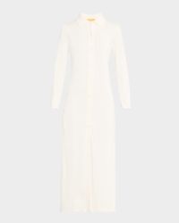 Showtime Silk-Linen Maxi Shirtdress