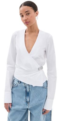 The Attico V Neck Blouse White 36