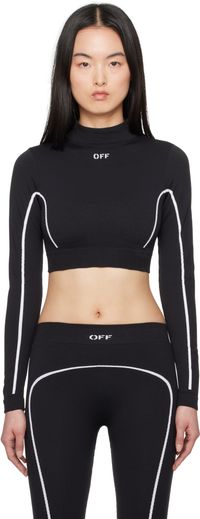 Off-White Black Stamp Seamless Crop Top