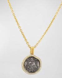 Men's 18K Reversible Diamond Venetian Christ Coin Pendant