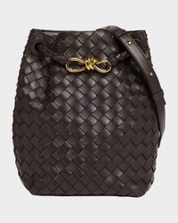 Nappa Leather Crossbody Bucket Bag