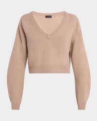 V-Neck Cashmere Cropped Sweater