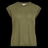 Vila - Tee-shirt droit à rayures - Taille L - Vert
