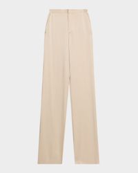 High-Rise Doublefsce Satin Wide-Leg Trousers