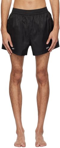 Off-White Black Off Stamp Swim Shorts