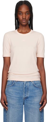 Maison Kitsuné Pink Baby Fox Ribbed Fitted T-shirt