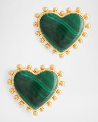 Heart Stone Stud Earrings