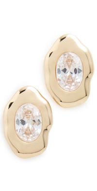 Ettika Molten Glow Crystal Studs Gold One Size