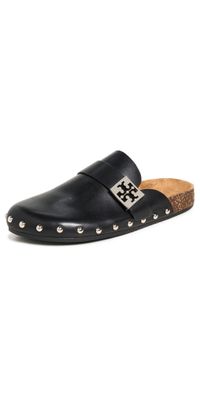 Tory Burch Mellow Stud Mules PERFECT BLACK / SILVER 6