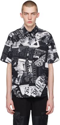 Versace Jeans Couture Black Magazine Shirt