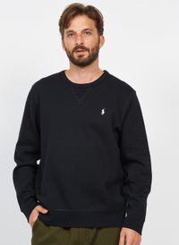 Polo Ralph Lauren - Sweat droit col rond en coton mélangé - Taille XL - Noir