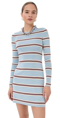 rabanne Robe Baby Blue/Bordeaux/Ecru XS