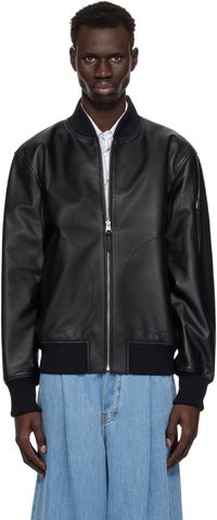 MACKAGE Blouson réversible Easton-SA noir et kaki en cuir