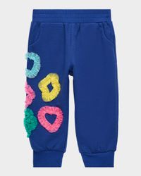 Girl's Appliquéd Fleece Jogger Pants, Size 2-10