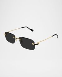 Men's Nylon and Metal Oval Sunglasses