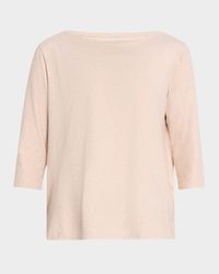 Soft Touch 3/4-Sleeve Metallic Jersey T-Shirt