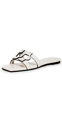 SIMKHAI Simkhai Monogram Flat Slides Ivory 35