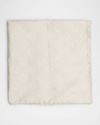 Men's Tonal Medallion Jacquard Silk Pocket Square
