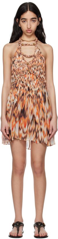 Isabel Marant Orange & Off-White Rozilda Minidress