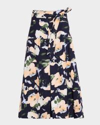 Hudson Floral A-Line Midi Skirt