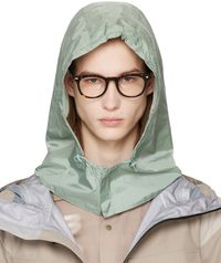 AMOMENTO Green Glossy Nylon Hood Snood