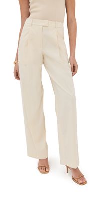 Another Tomorrow Cotton Gabardine Relaxed Wide Leg Pants Off White 40
