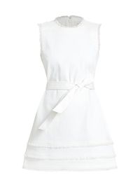 Women's Mindie Denim Belted Minidress - White - Size 16