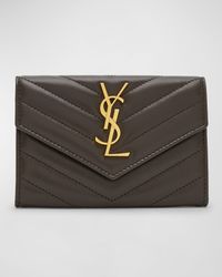 YSL Monogram Small Flap Wallet in Smooth Leather