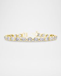 x Danielle Klein 18K Gold East-West Bezel-Set Oval Diamond Bracelet, 7"L, 10.00tcw