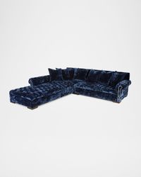 Divine Crushed Velvet Left-Chaise Sectional, 116"