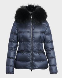 Boed Hooded Shearling-Trimmed Short Down Jacket