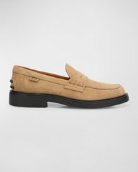 Gomma Suede Penny Loafers