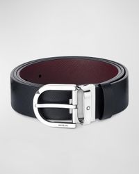 Men's Pin Buckle Reversible Leather Belt