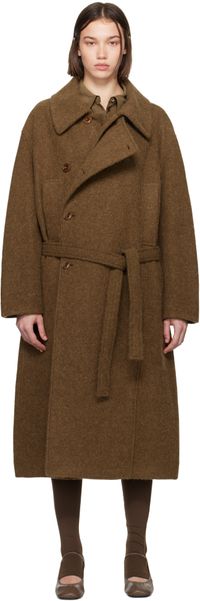 LEMAIRE Manteau de style sortie-de-bain asymétrique brun